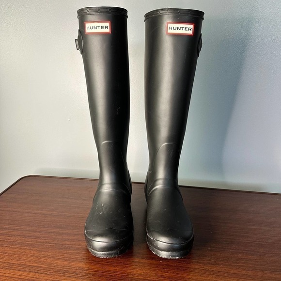 Hunter Black Rain Boots Size 5 F 4M - Picture 5 of 8